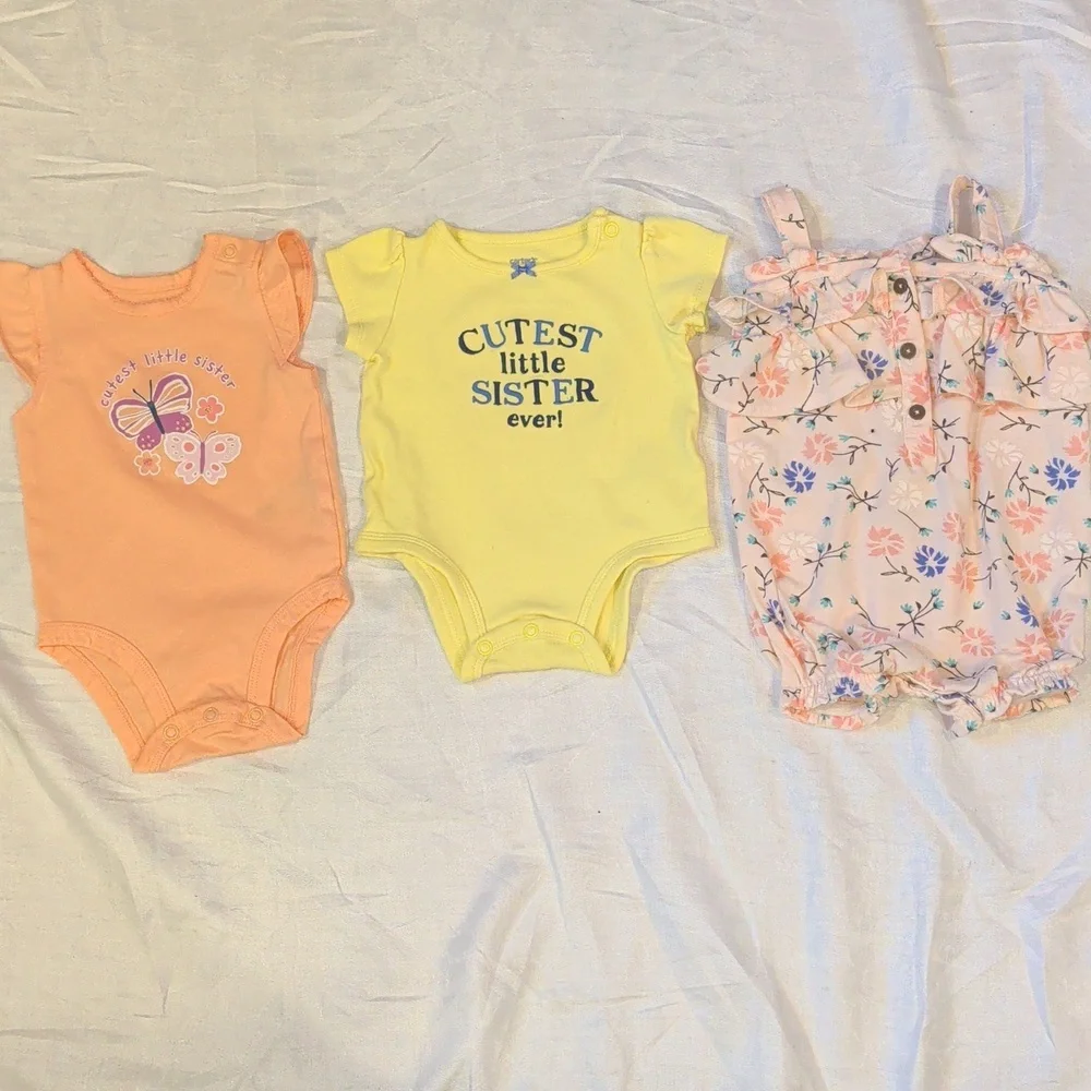 Baby Girl (0-3 Mo.) Summer Lot (26 PCs) Mostly New Carter's 2 